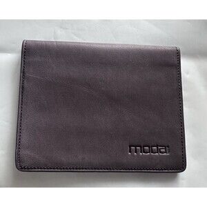 Moda Spana Minimalist Gray Bifold Card Leather Wallet Dark Gray